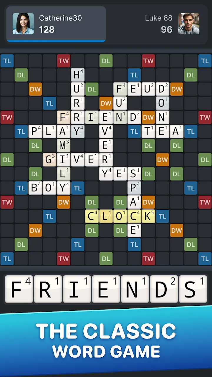 Elementy gry Wordfeud — plansza i statystyki